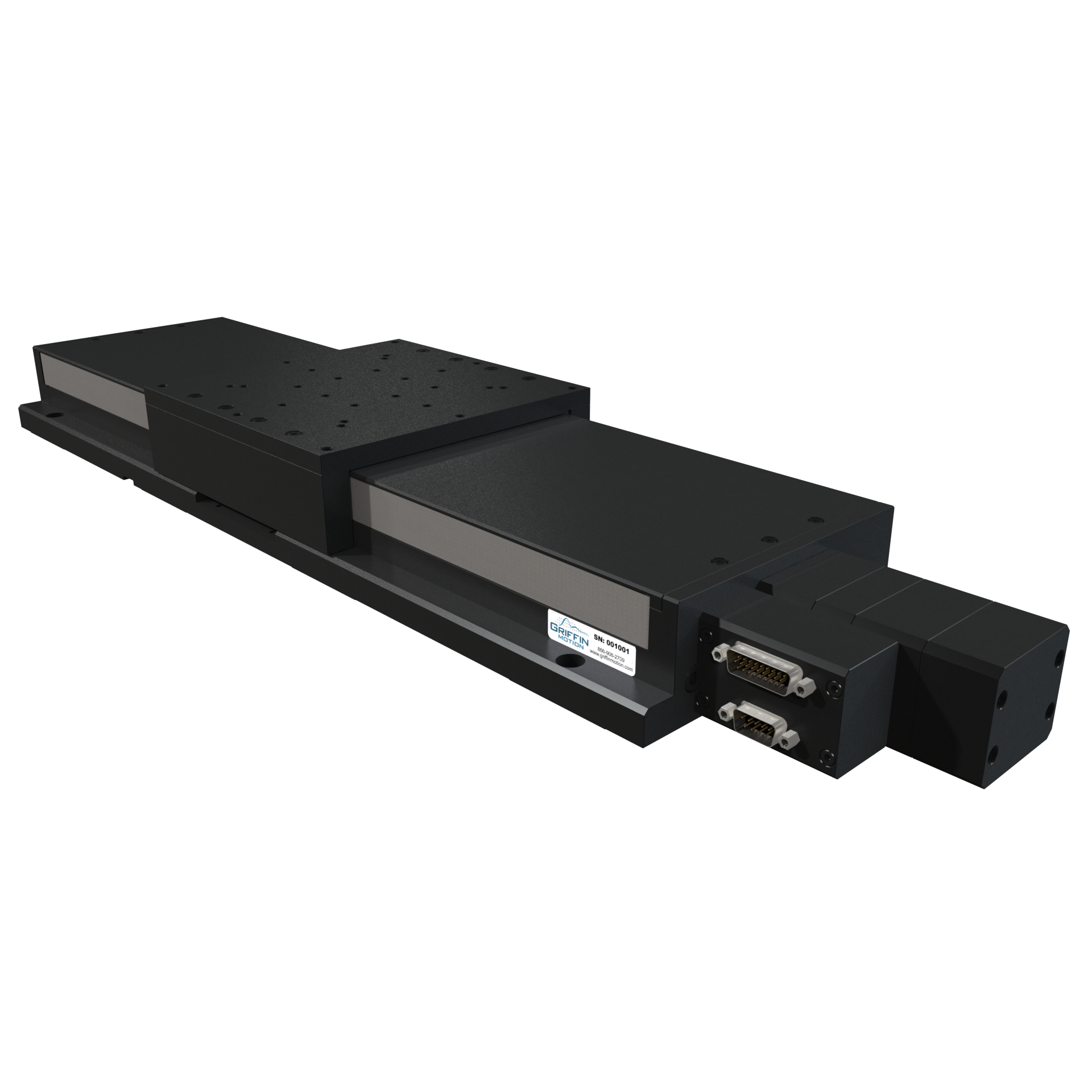 Precision Linear Stage with Brushless Servo Ball Screw Drive, Recirculating Linear Guide Ways, Rotary Encoder, and Side Seals and Brake