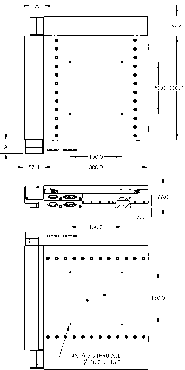 a black background with a black square