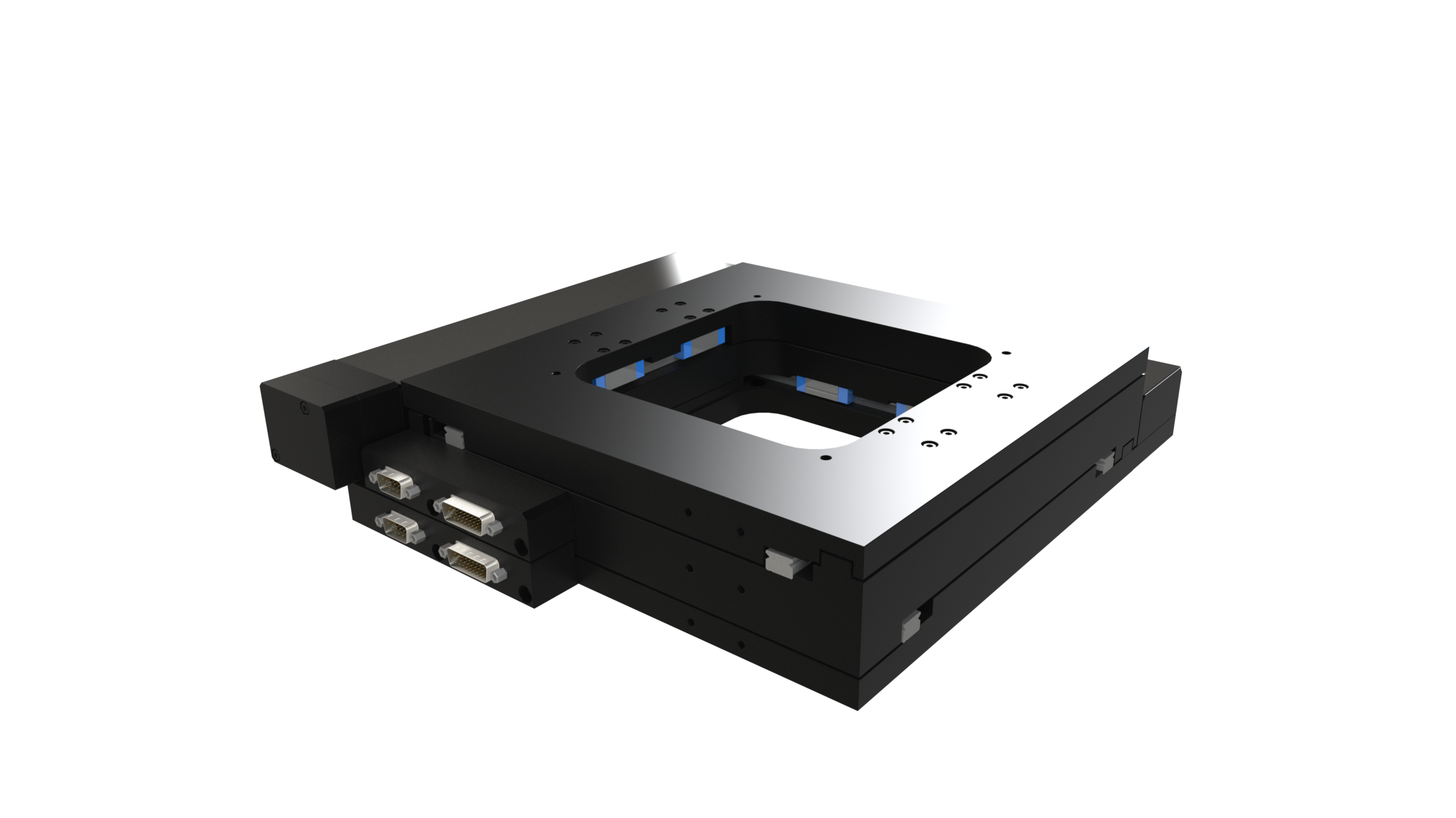 High-precision open aperture XY stage for microscopy applications